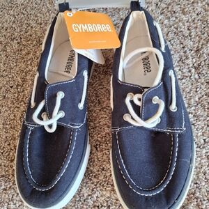 New With Rags Gymboree Dark Blue Kids Boys Size 1 Boat Shoes Lace Up